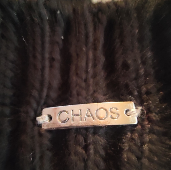 Chaos Black and White Wool Beenie - Picture 3 of 4